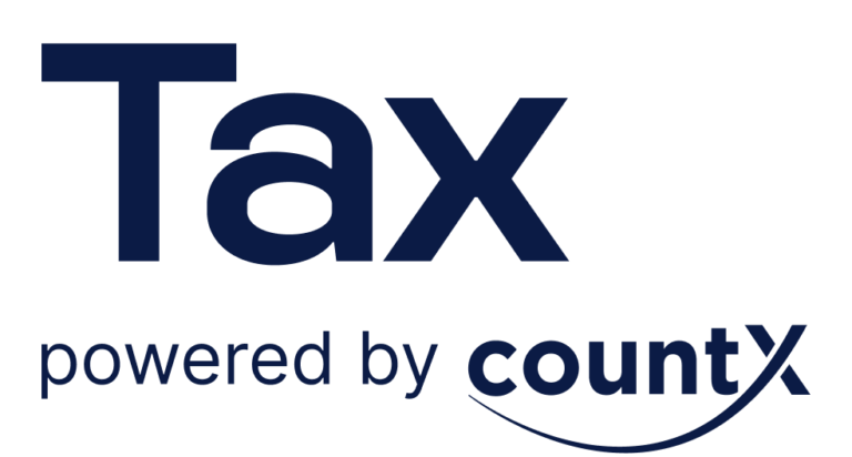 Das Bild zeigt das „countX“-Logo: schwarzer Text, grünes „X“ und kurvige Linie für dynamisches E-Commerce-Design.